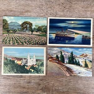 Lot Vintage 1940s Postcards New York, Chicago, Quebec, Rocky Mountains